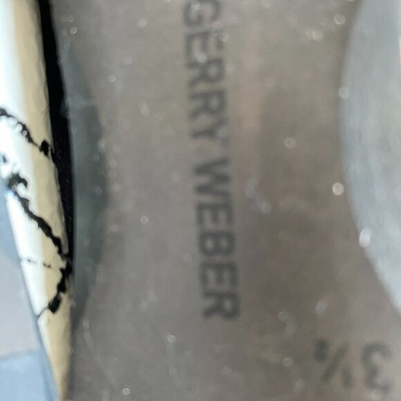 NEW GERRY WEBER WOMEN LEATHER SHOES FLAT WHITE/BLACK ABSTRACT PATTERN SZ 3.5UK - Picture 8 of 11